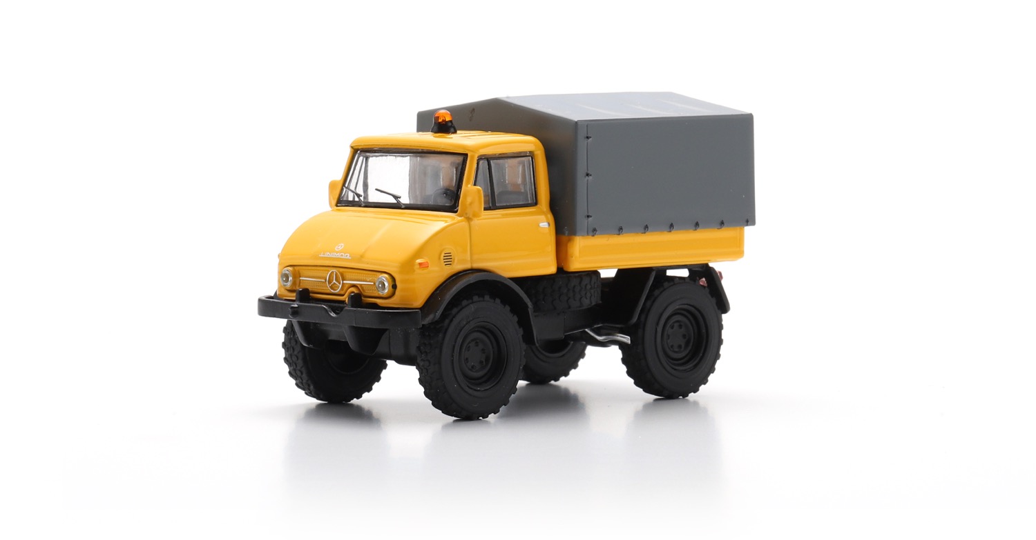 Unimog U406 gelb Modell von Schuco 1:64