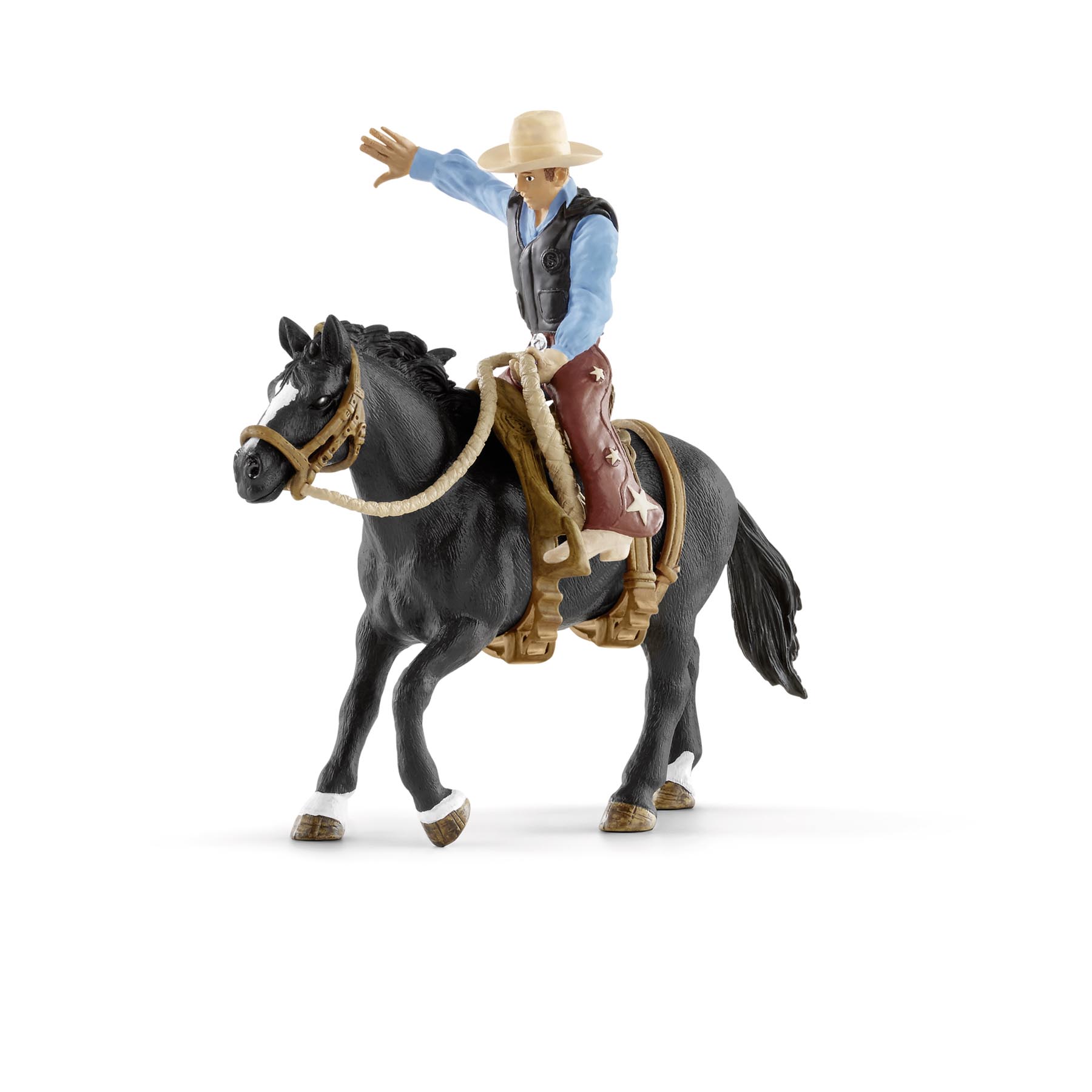 Saddle bronc riding mit Cowboy Modell von Schleich