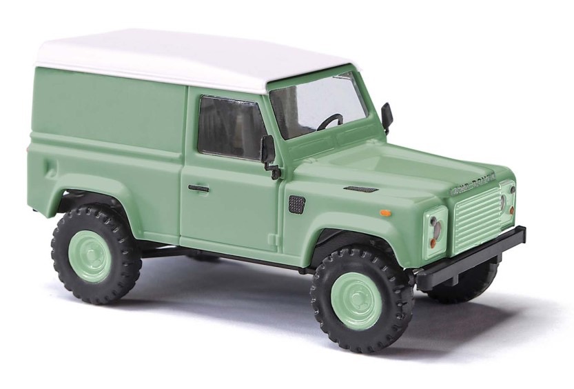 Land Rover Defender 90 Kastenwagen Bj. 1983 grün Modell von Busch 1:87