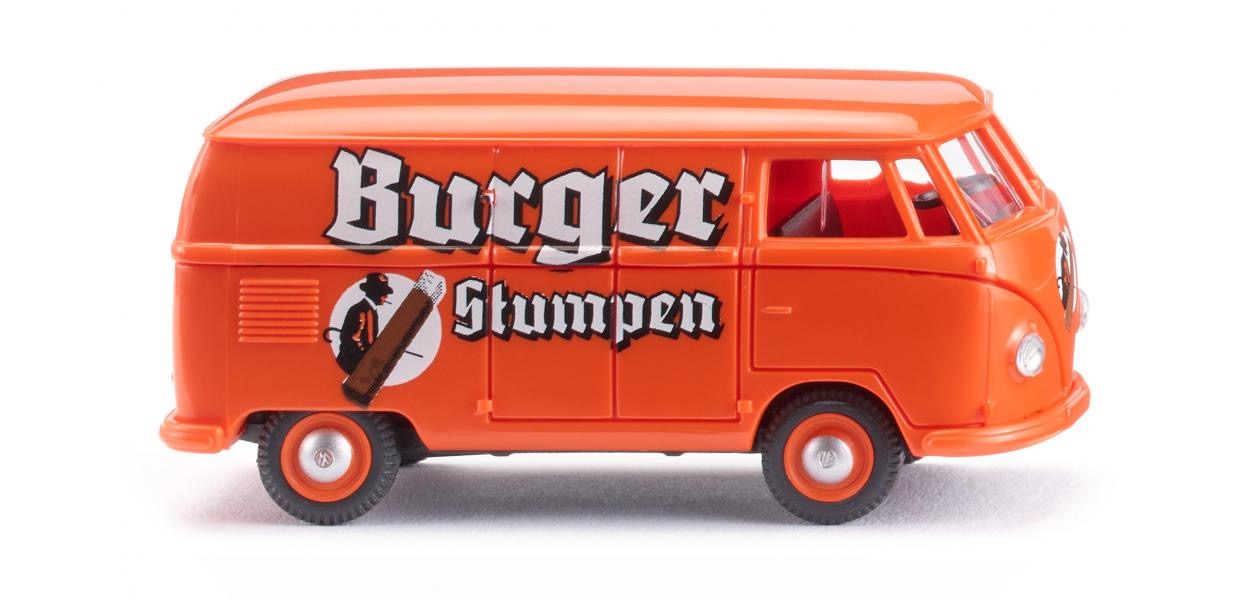 VW T1 Typ 2 Kastenwagen Burger Stumpen orange  Modell von WIKING 1:87
