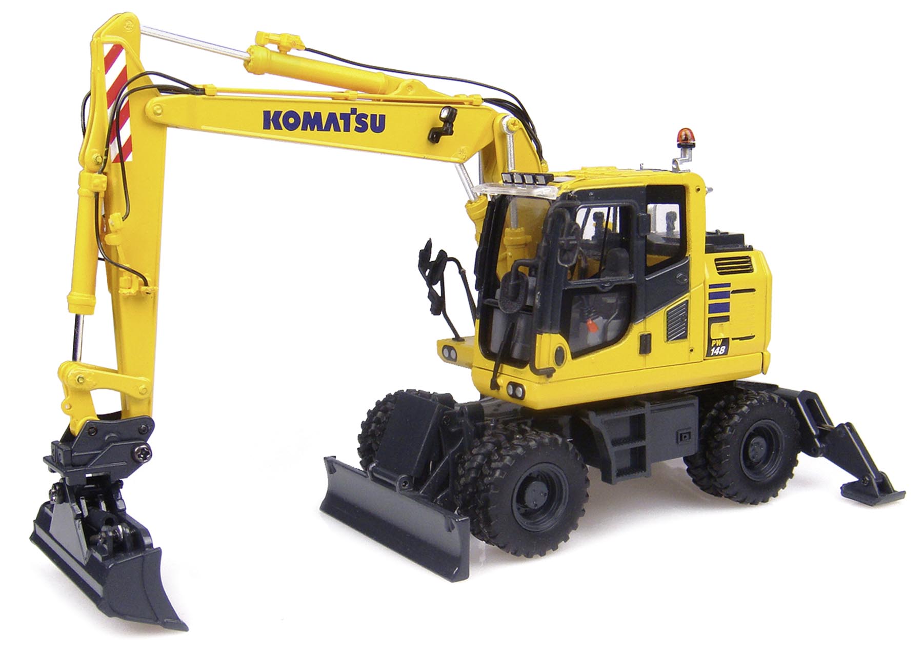 Komatsu PW 148-10 Kurzheckbagger mit Grabenlöffel Modell von Universal Hobbies 1:50