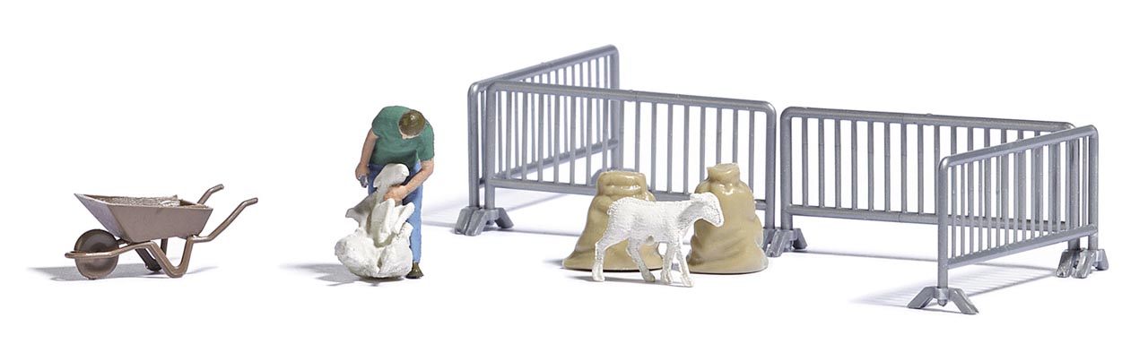 Schafschur Diorama Modell von Busch 1:87