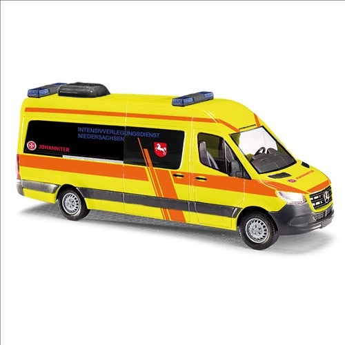 Mercedes-Benz Sprinter langer Radstand Intensivverlegung Niedersachsen gelb Modell von Busch 1:87
