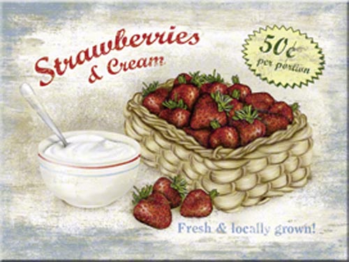 Magnetschild Strawberries & Cream