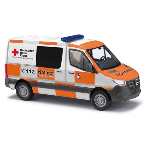 Mercedes-Benz Sprinter kurzer Radstand/Flachdach, DRK Notarzt Kreis Bergstraße Modell von Busch 1:87