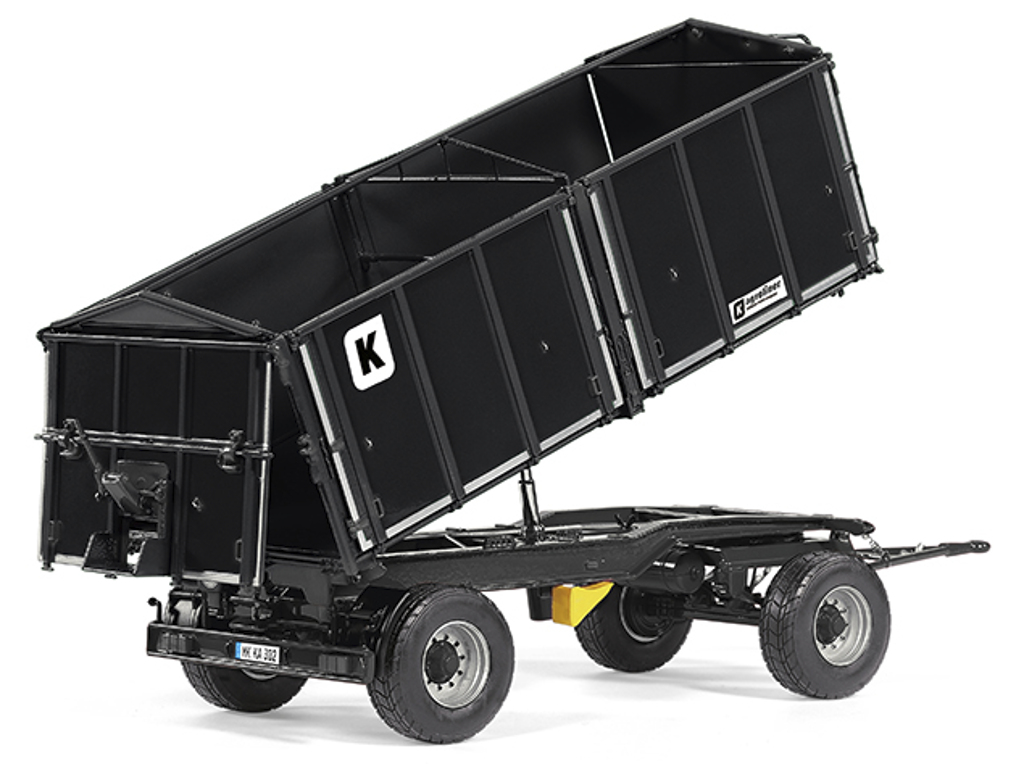 Kröger HKD 302 Zweiachs-Dreiseitenkippanhänger schwarz Modell von WIKING 1:32
