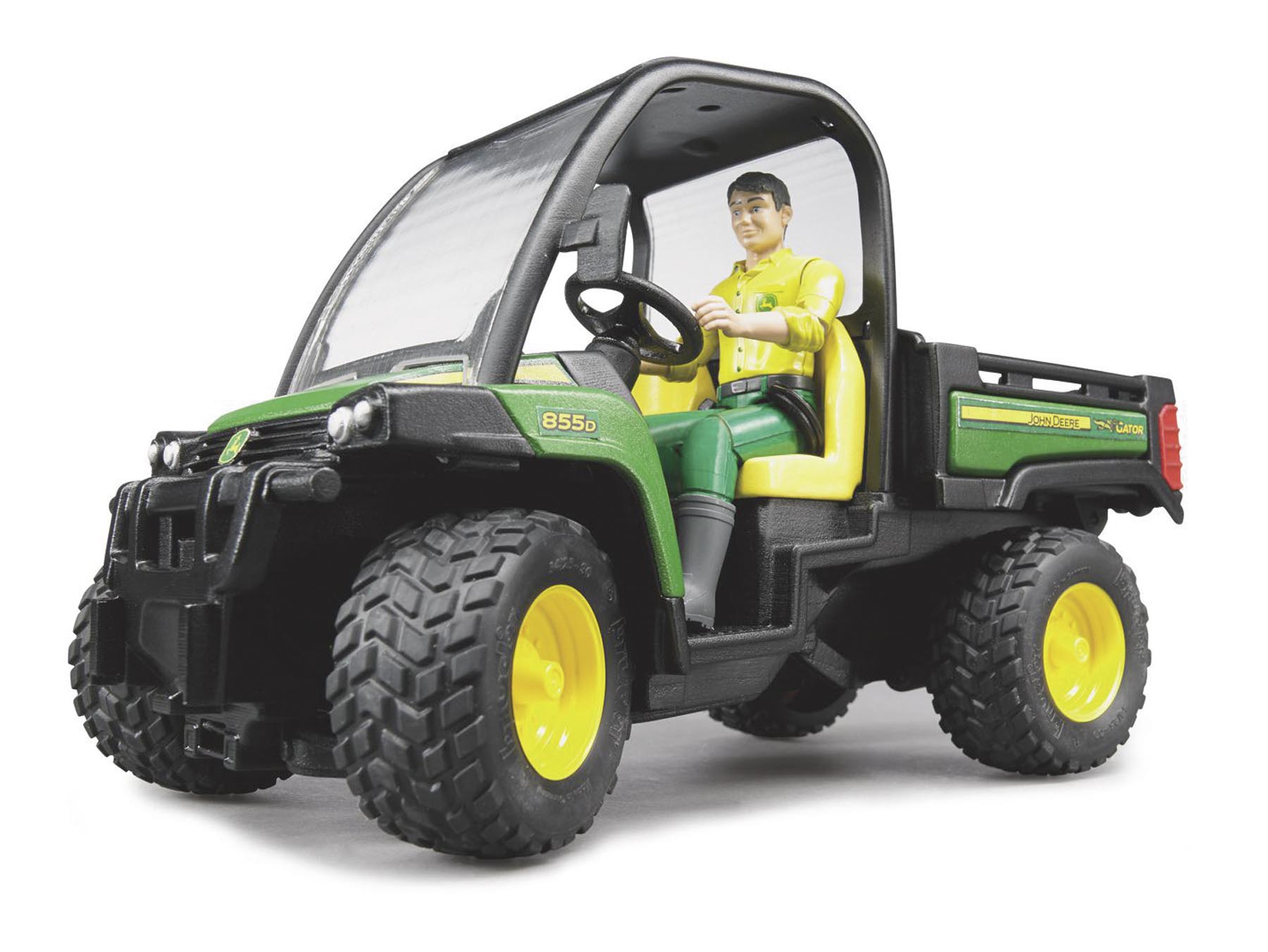 John Deere Gator 855D mit Fahrer Modell von Bruder 1:16