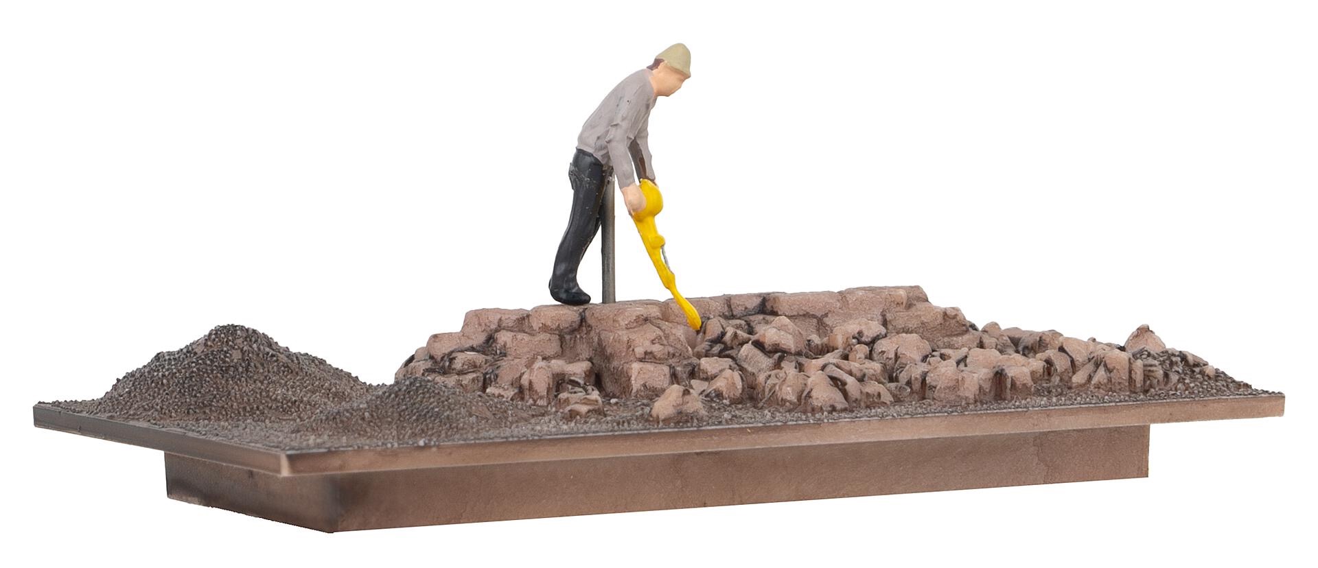 Bauarbeiter mit Kompressor Modell von Faller 1:87