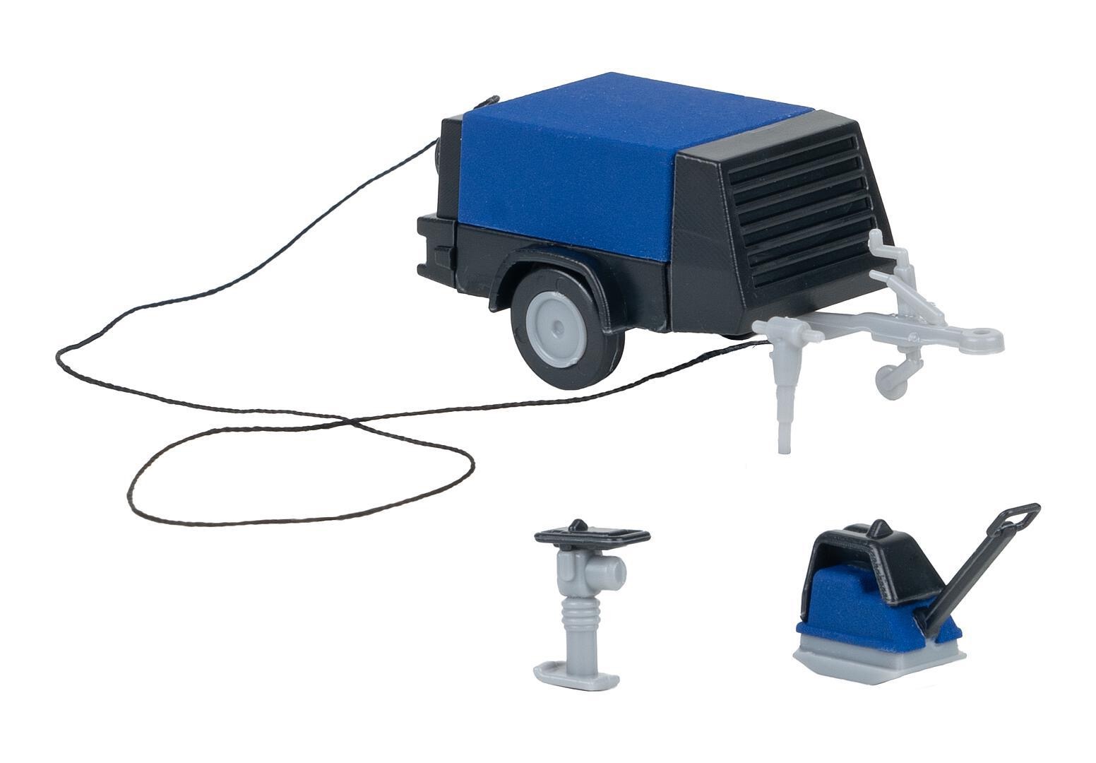 Bauarbeiter mit Kompressor Modell von Faller 1:87