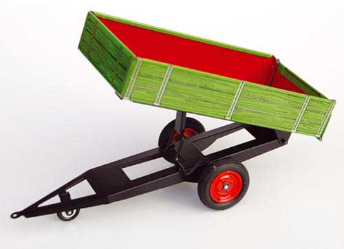 Einachskippanhänger (grün/rot) Modell von Kovap 1:25