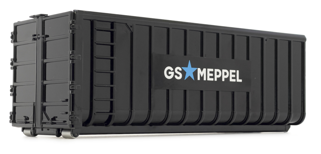Container für Hakenlift LKW 40qm schwarz GS Meppel Logo-1