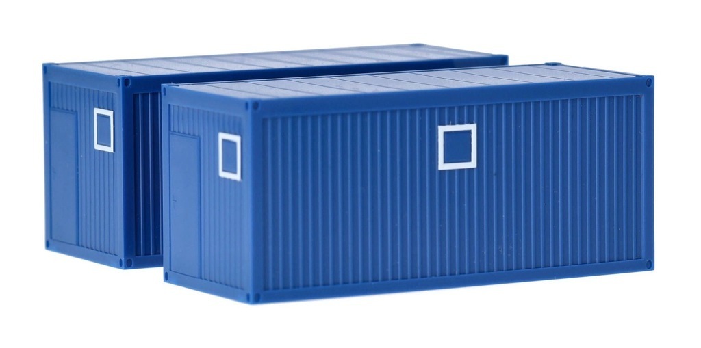 Zubehör Baucontainer, enzianblau (2 Stück) Modell von herpa 1:87