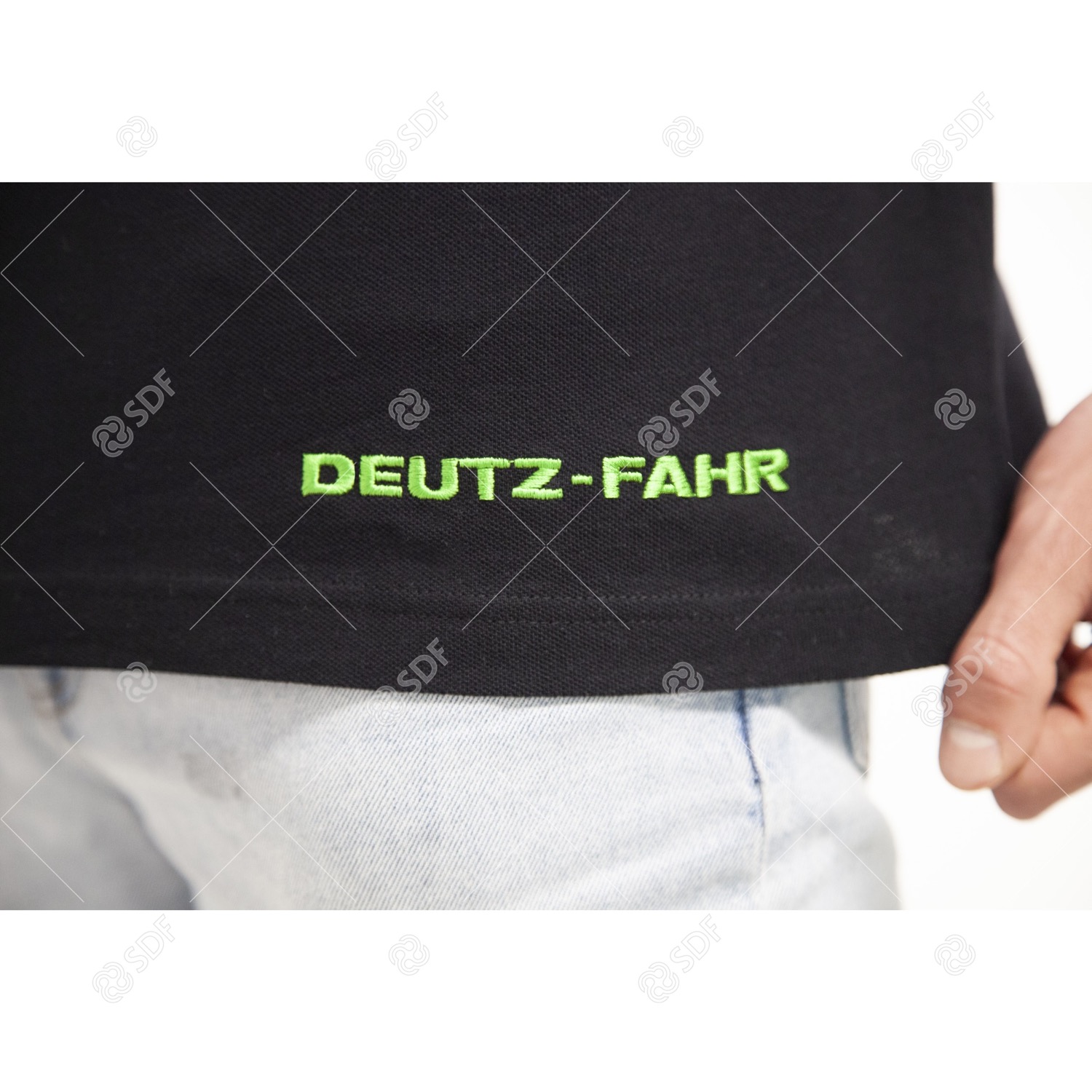 Deutz-Fahr Poloshirt schwarz mit Logo Herren