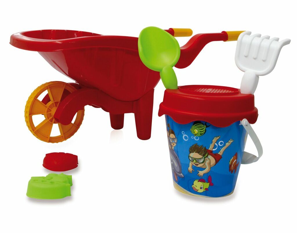 Sandkastenset mit Schubkarre 6tlg. rot-1