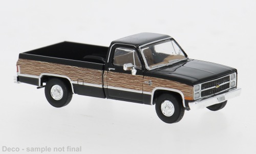 Chevrolet C 10 schwarz 1982 Woody Modell von Brekina 1:87