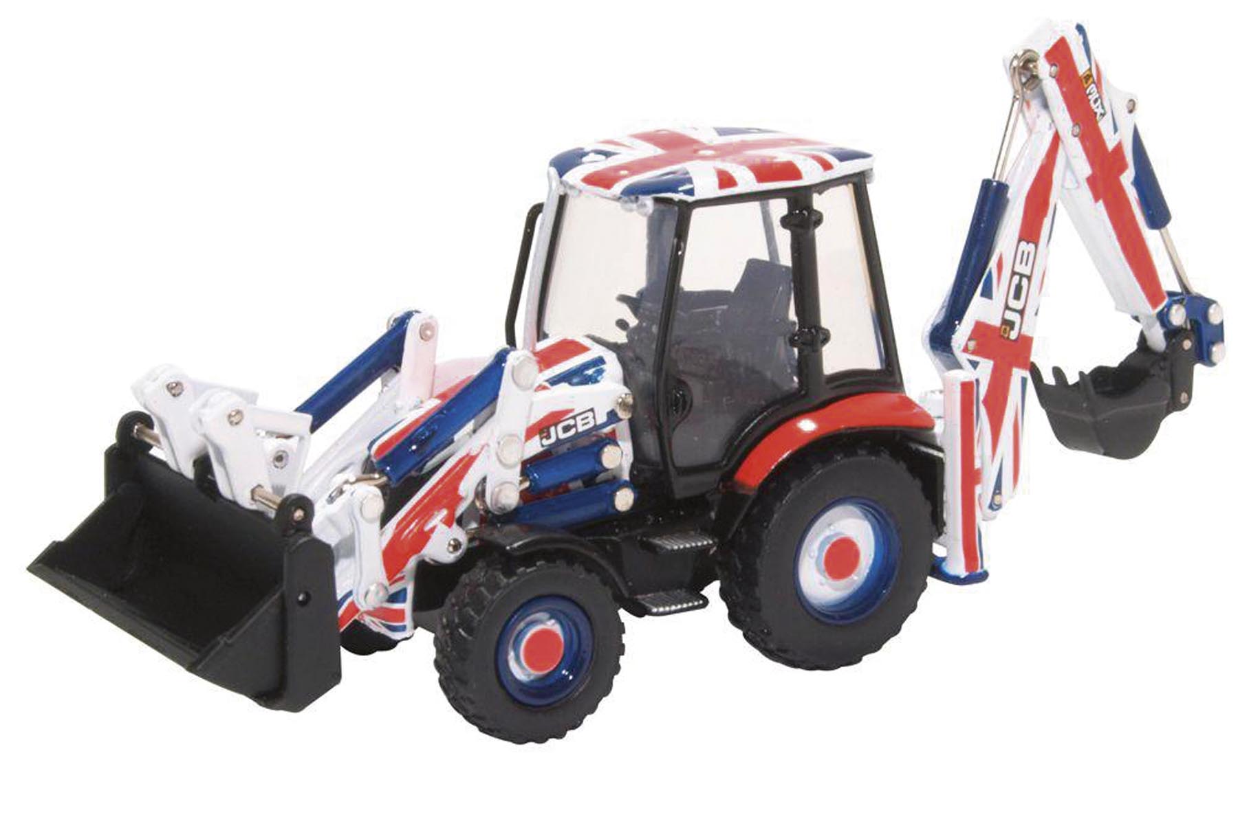 JCB 3CX Eco Baggerlader Union Jack Livery Modell von Oxford 1:76