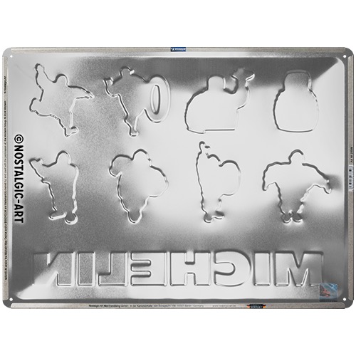 Michelin- Logo Evolution Blechschild 30 x 40 cm  Modell von  Nostalgic-Art. Der Originalhersteller ist Michelin.