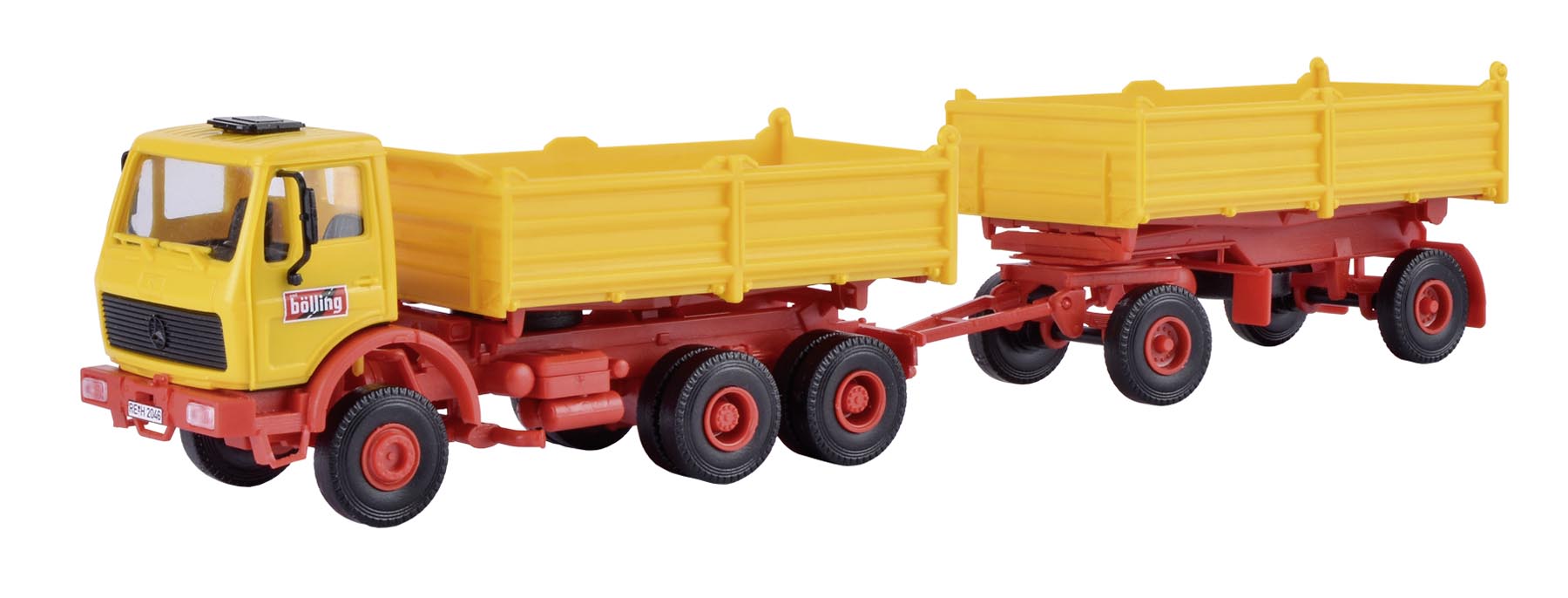 MB Kipper mit Hänger, Edition Emil Bölling - Bausatz Modell von kibri 1:87