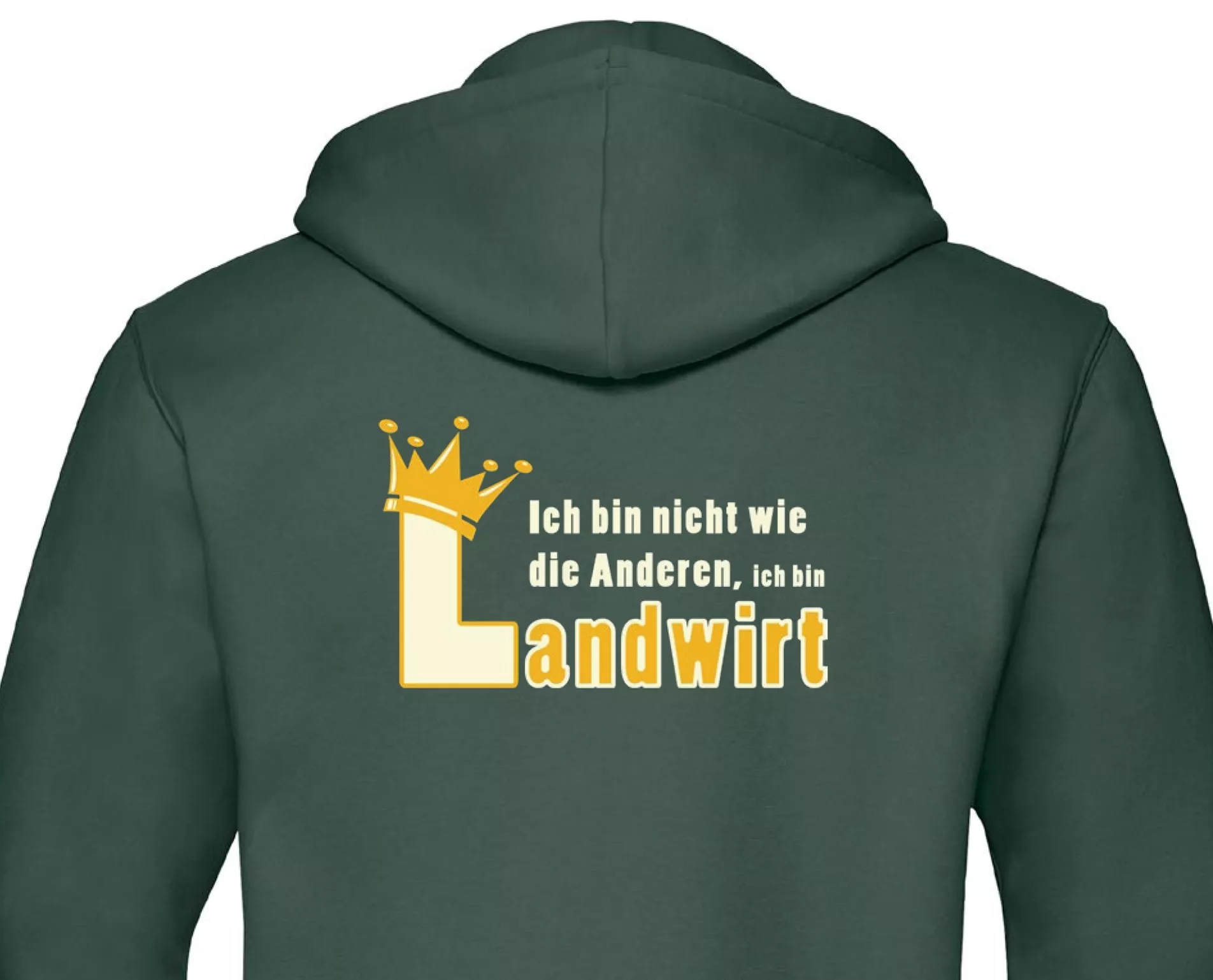 Kapuzenjacke „Ich bin nicht wie die Anderen, ich bin Landwirt“ (grün)