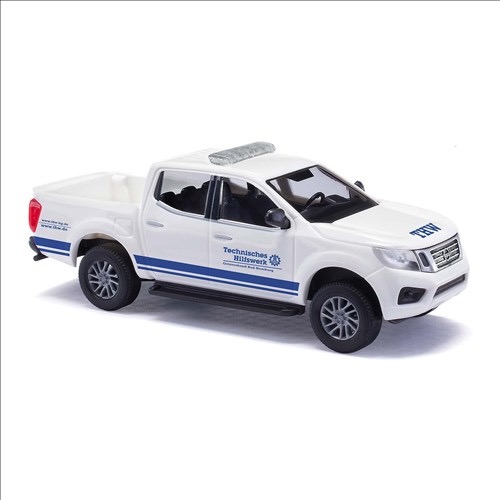 Nissan Navara THW Bad Homborg Bj. 2015 weiss  Modell von Busch 1:87