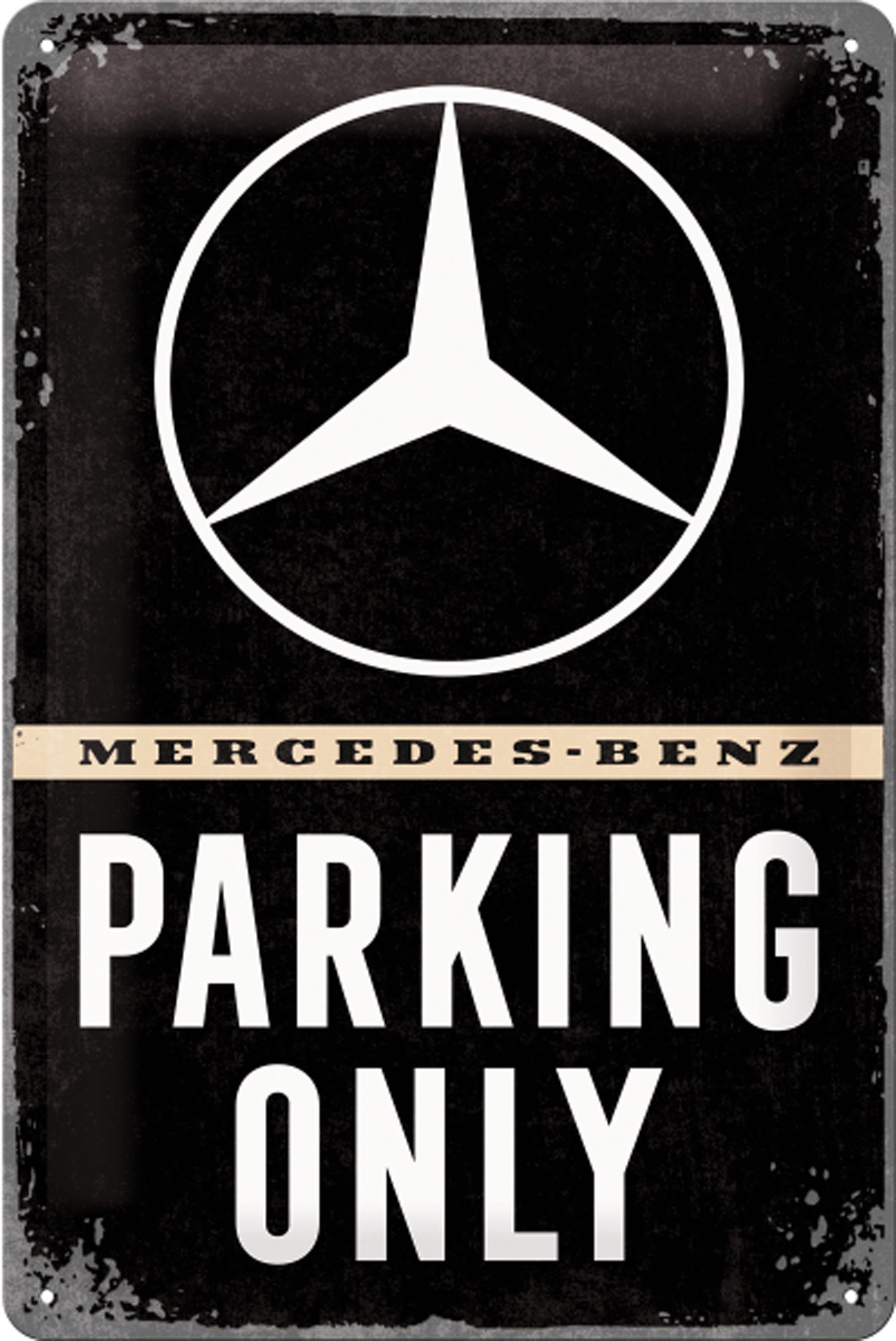 Blechschild Mercedes Benz - Parking only