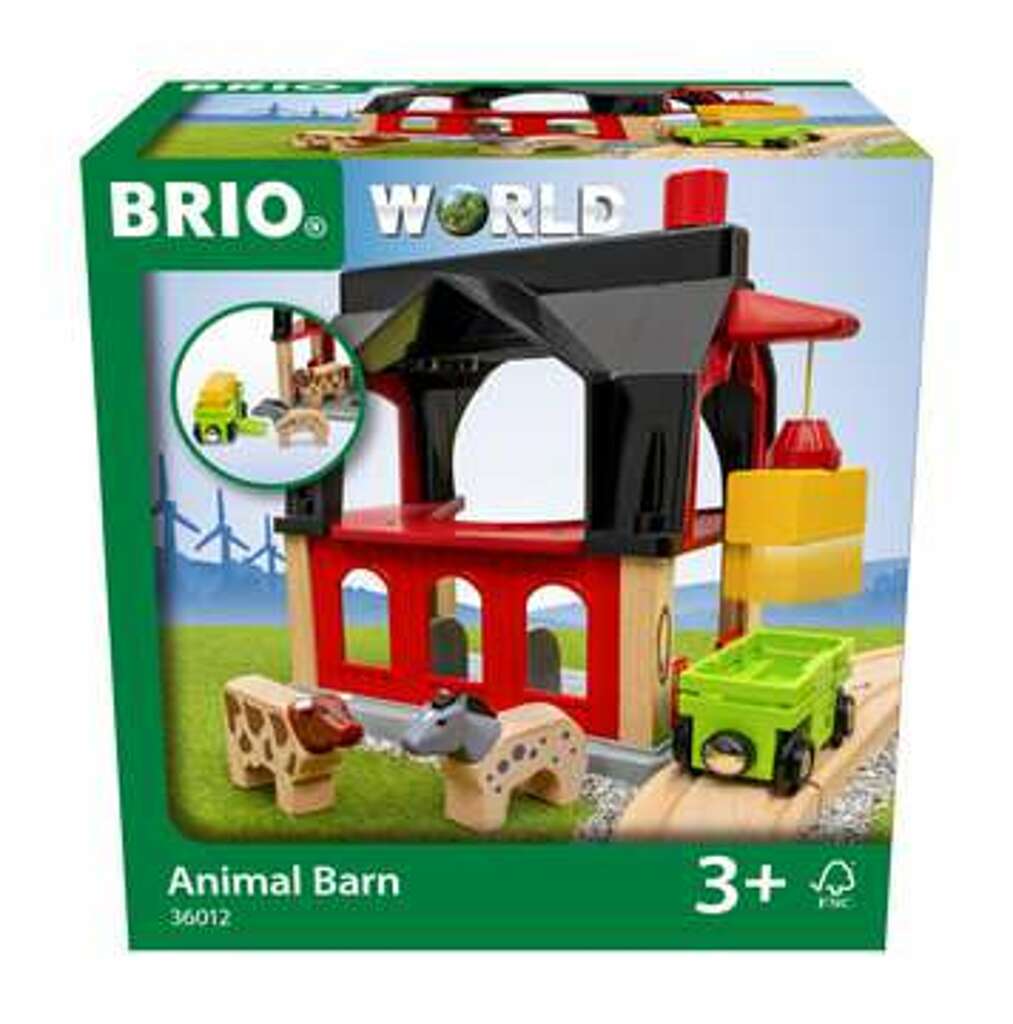 BRIO Tierscheune mit Heuwagen-1