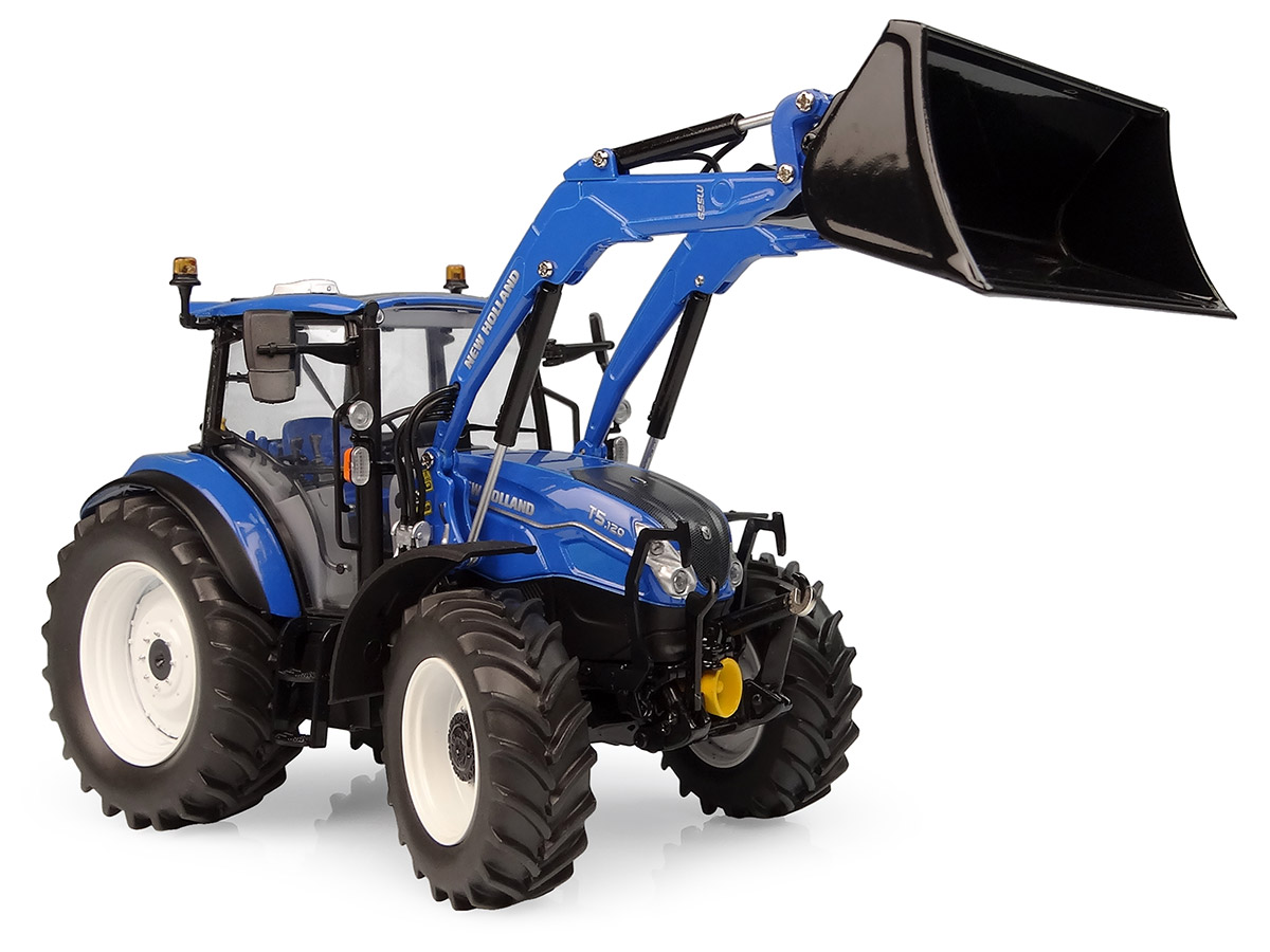 New Holland T5.120 Dual Command mit Frontlader 655 LU Modell von Universal Hobbies 1:32