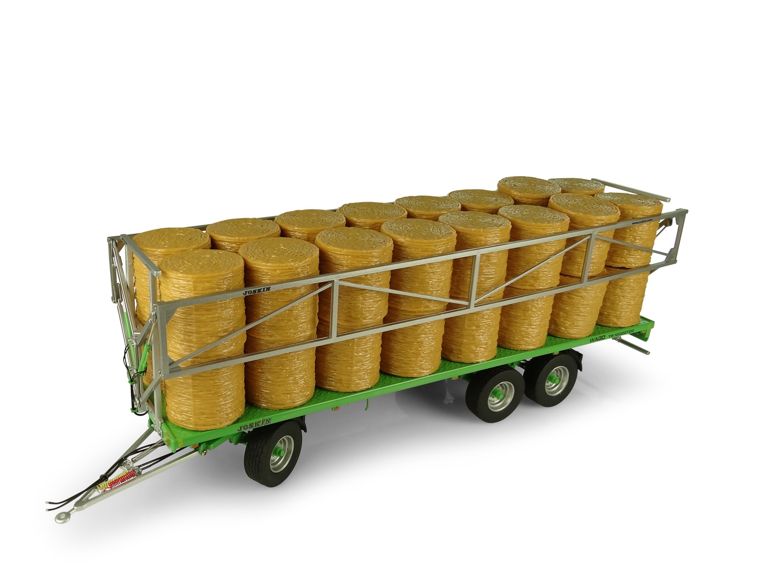 Joskin Wago TR 10000 T20 Plattformanhänger für Ballentransport mit 32 Rundballen Modell von Universal Hobbies 1:32
