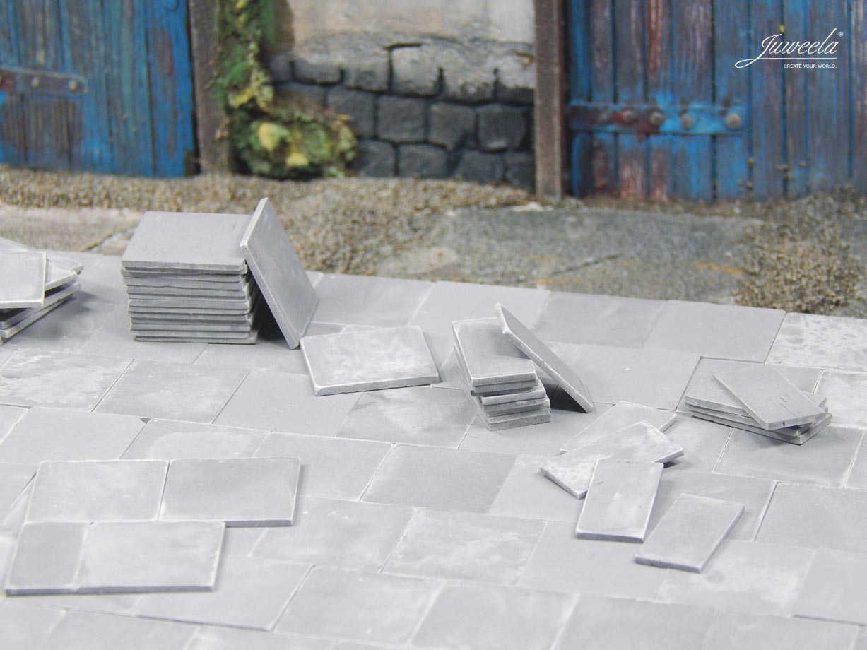 Gehwegplatten dunkelgrau 140 Stck. Modell von Juweela 1:32