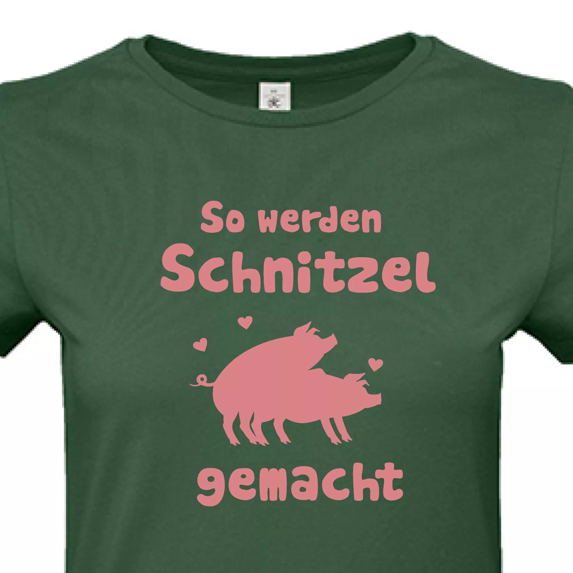 T-Shirt Lady „So werden Schnitzel gemacht“ (grün)