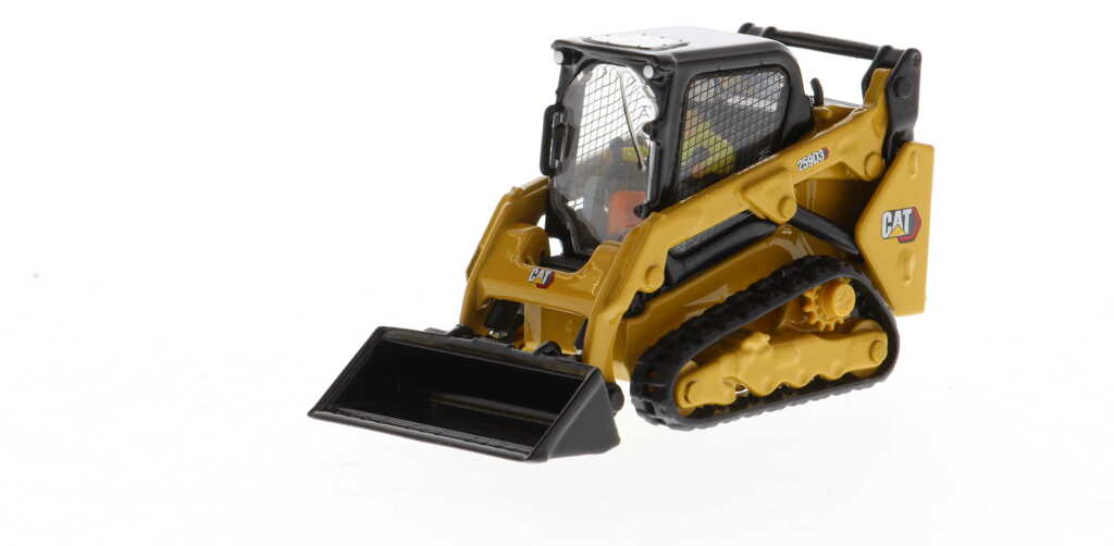CAT 259D3 Kompakt-Raupenlader mit Anbaugeräten Modell von DieCast Masters 1:50