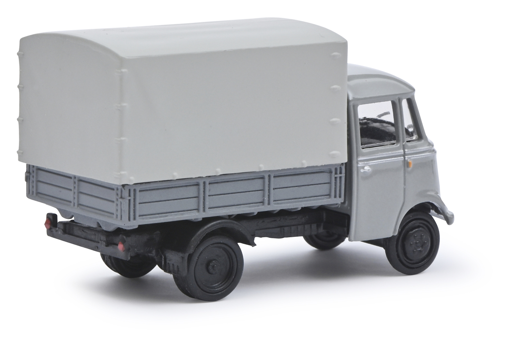 Mercedes-Benz L319 Pritsche/Plane grau Modell von Schuco 1:87