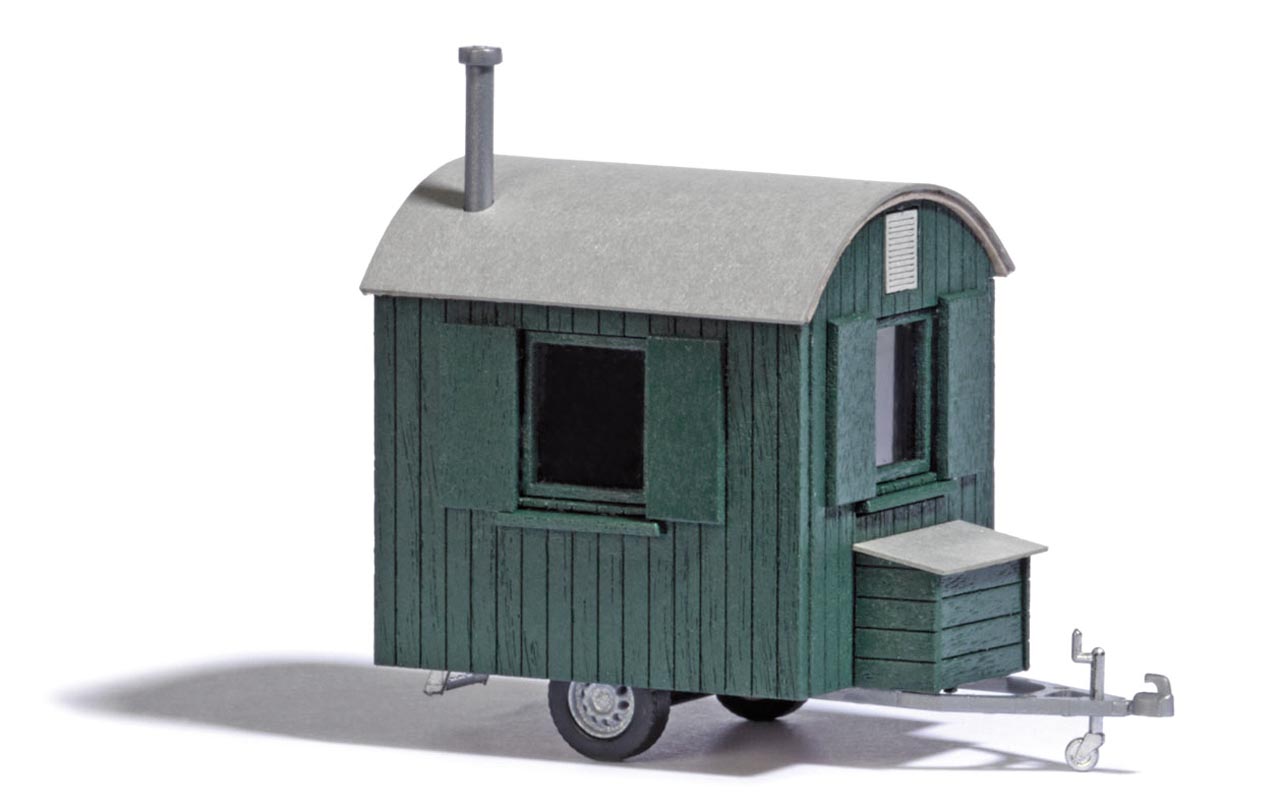 Forstwagen grün als Anhänger (Bausatz) Modell von Busch 1:87