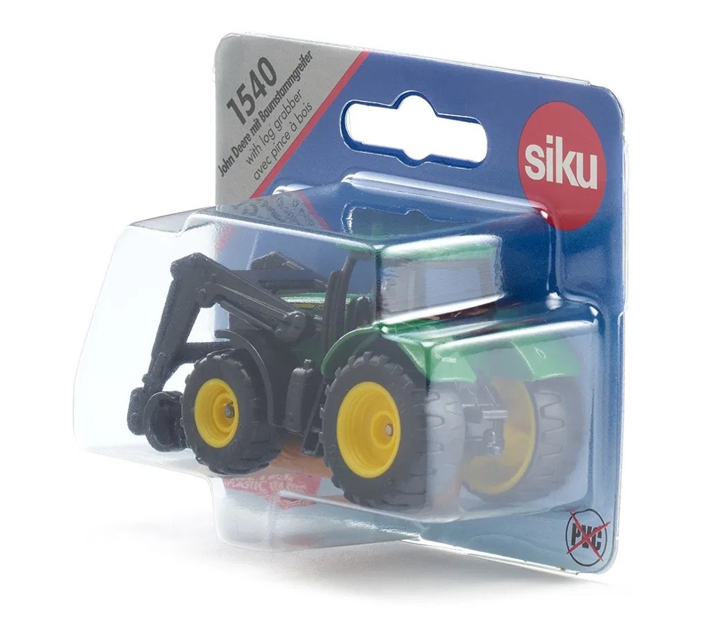 John Deere mit Baumstammgreifer Modell von Siku 