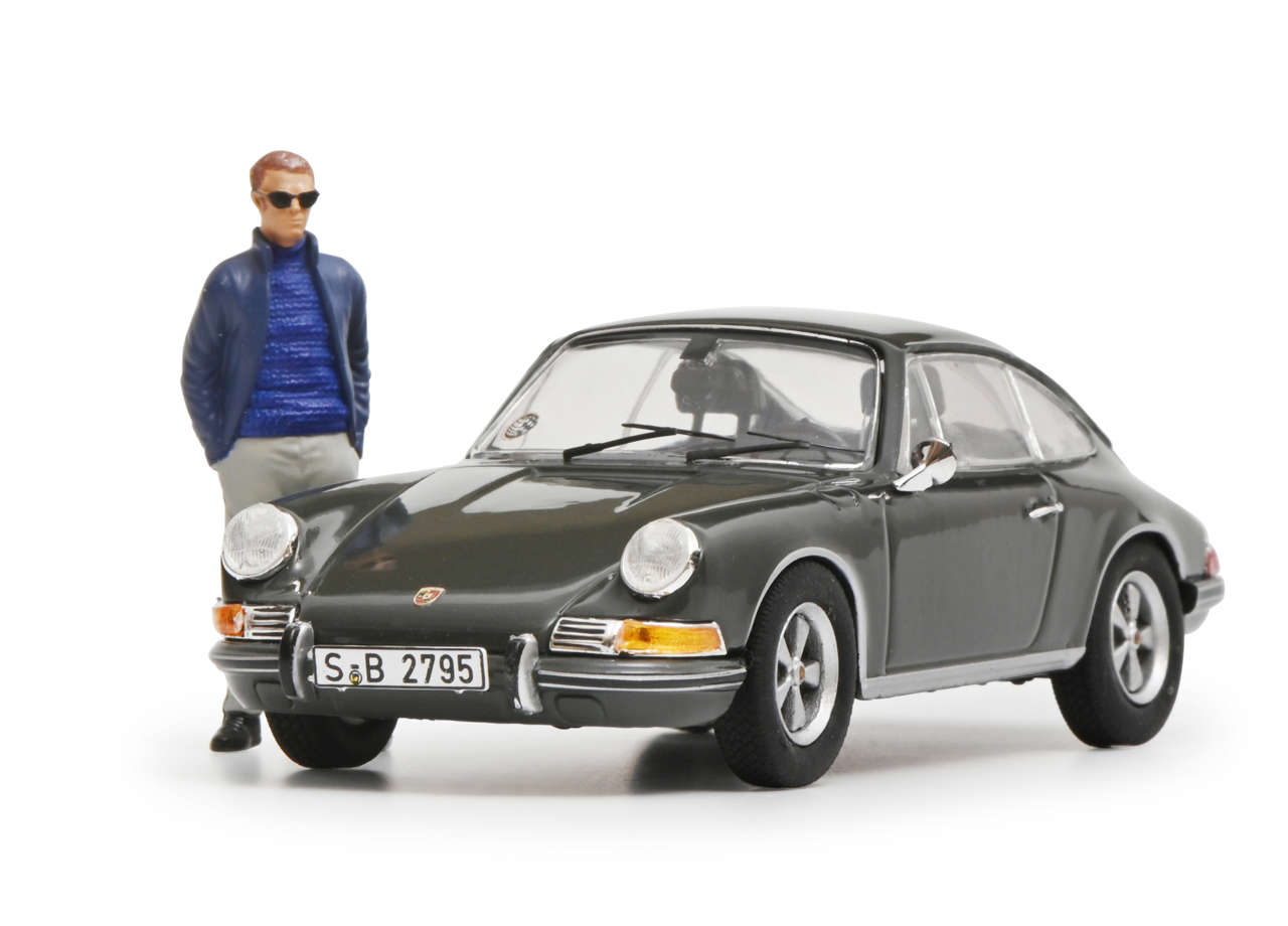 Porsche 911S Coupé mit Figur Modell von Schuco 1:43
