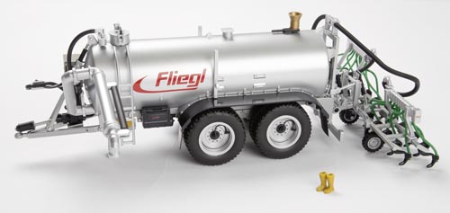 Fliegl Güllefass VFW 18.000 L Profiline Tandem mit Güllegrubber GUG 6 m Modell von WIKING 1:32