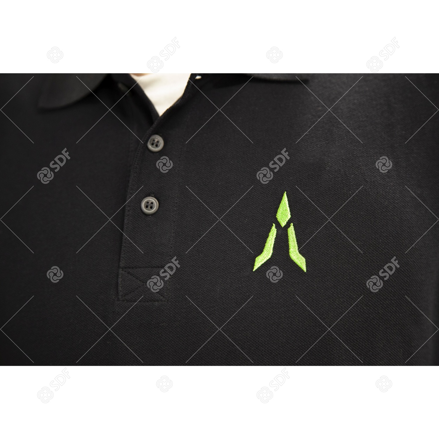 Deutz-Fahr Poloshirt schwarz mit Logo Herren