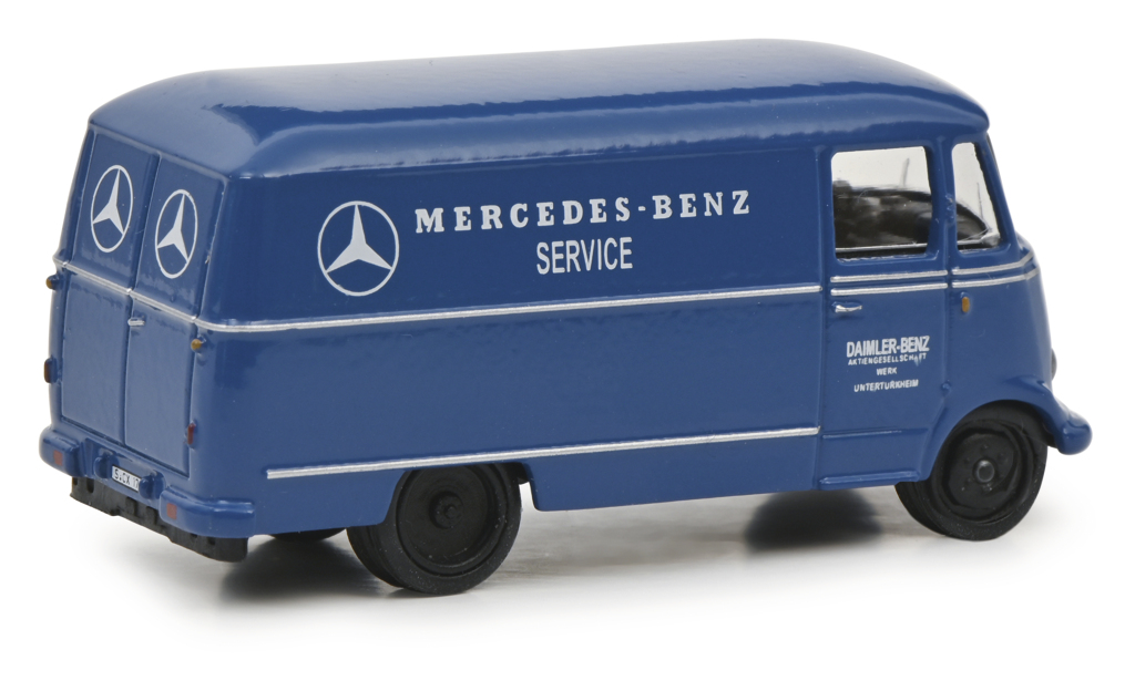 Mercedes-Benz L319 Kasten blau Modell von Schuco 1:87