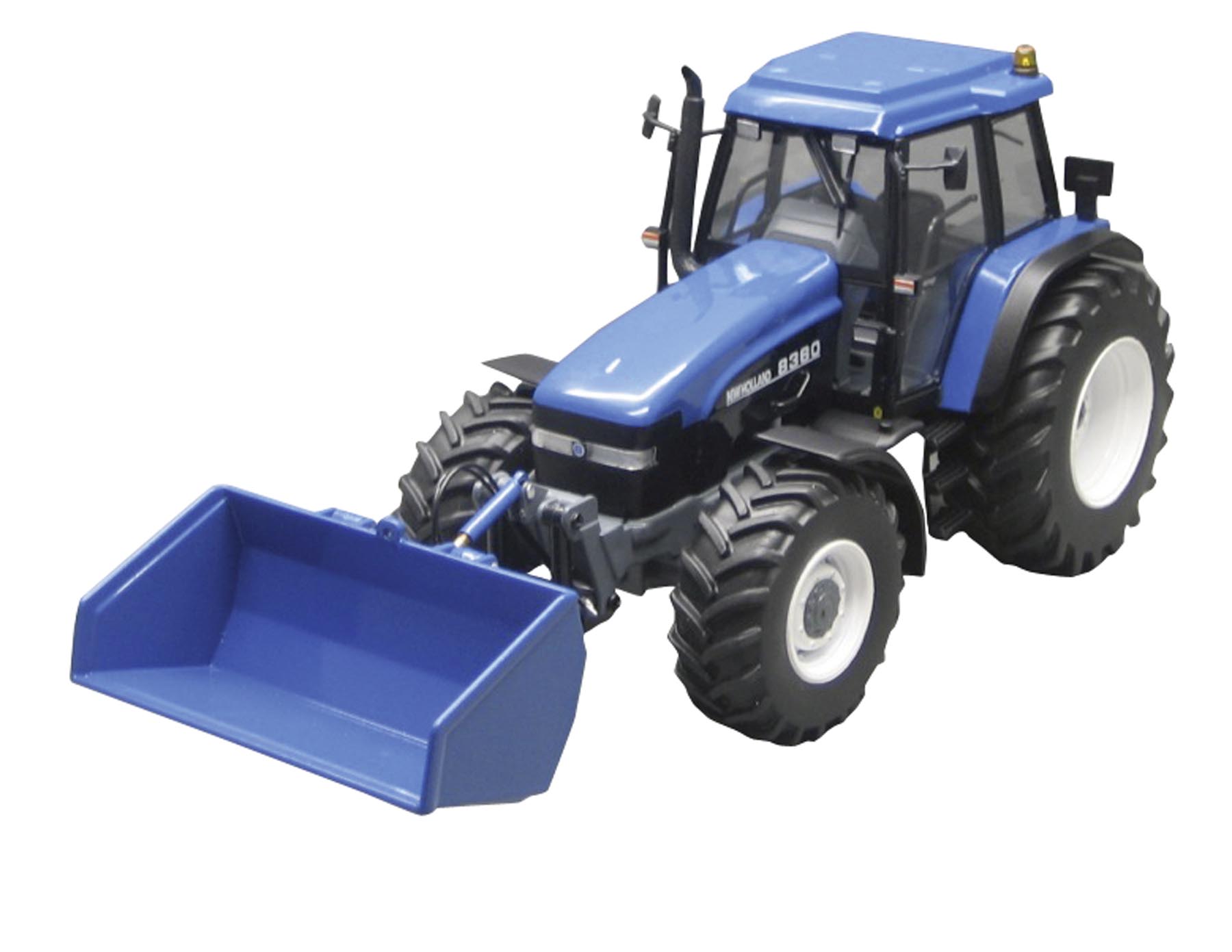 New Holland 8360 mit Godet Dreipunktschaufel in der Fronthydraulik Modell von Replicagri 1:32