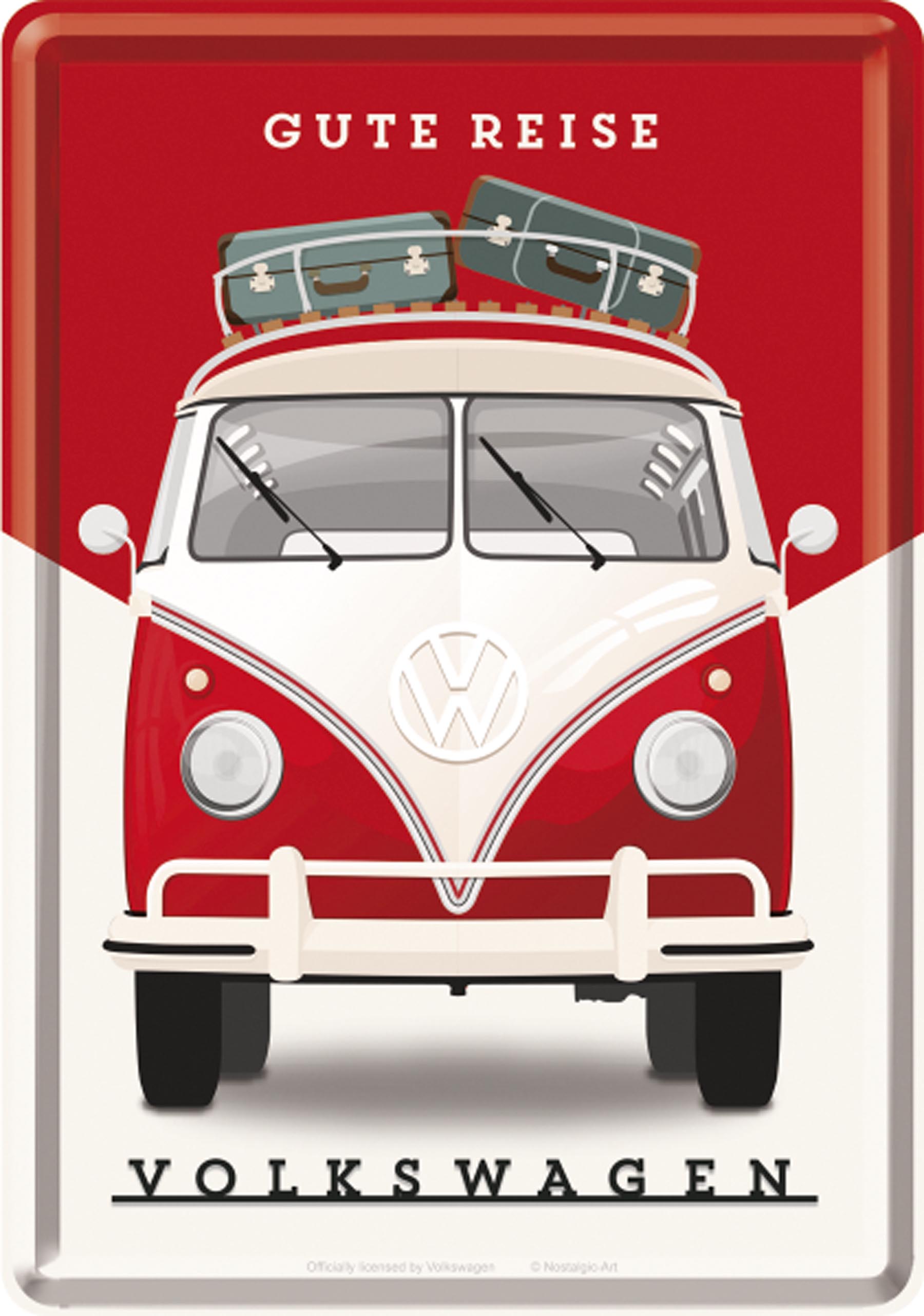 Blechpostkarte VW Gute Reise