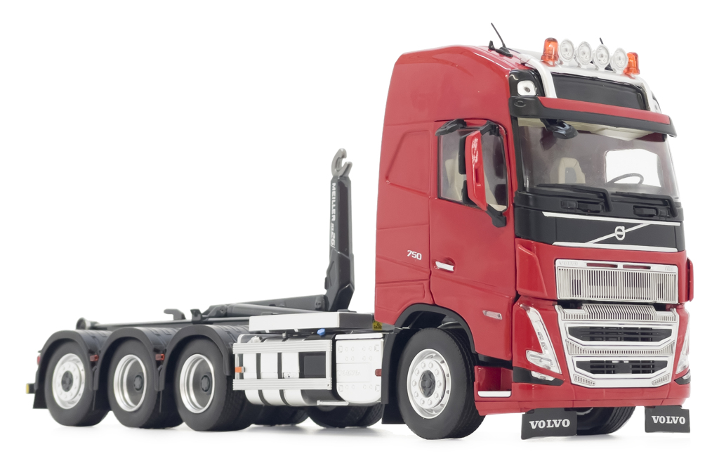 Volvo FH5 Lkw mit Hakenlift rot Modell von MarGe Models 1:32