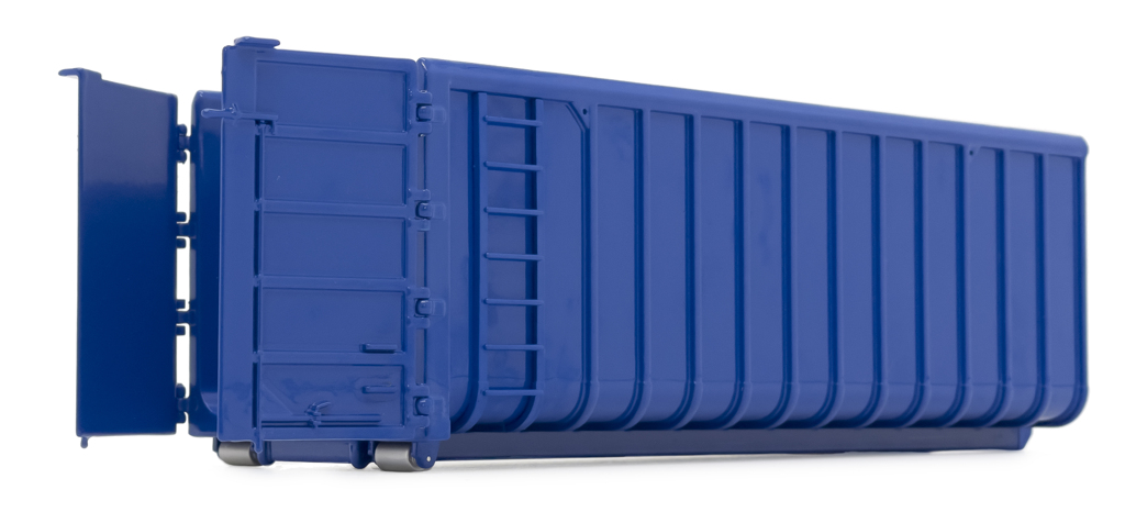 Abrollcontainer 40m³ blau Modell von MarGe Models 1:32