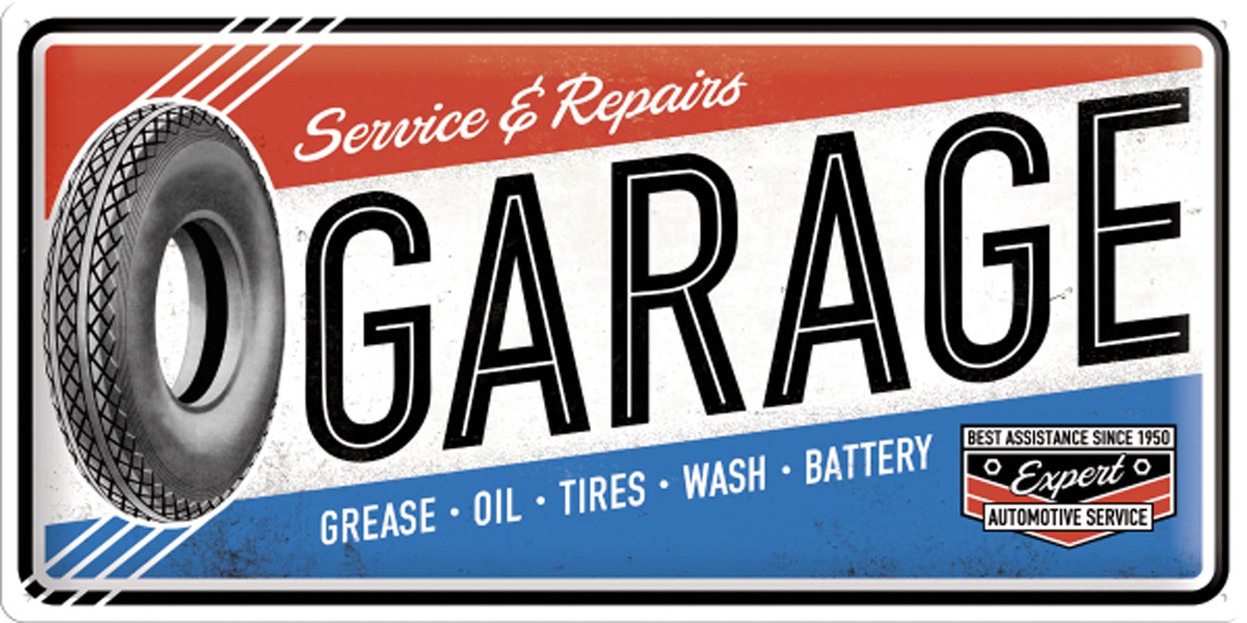 Blechschild „Service & Repairs GARAGE“
