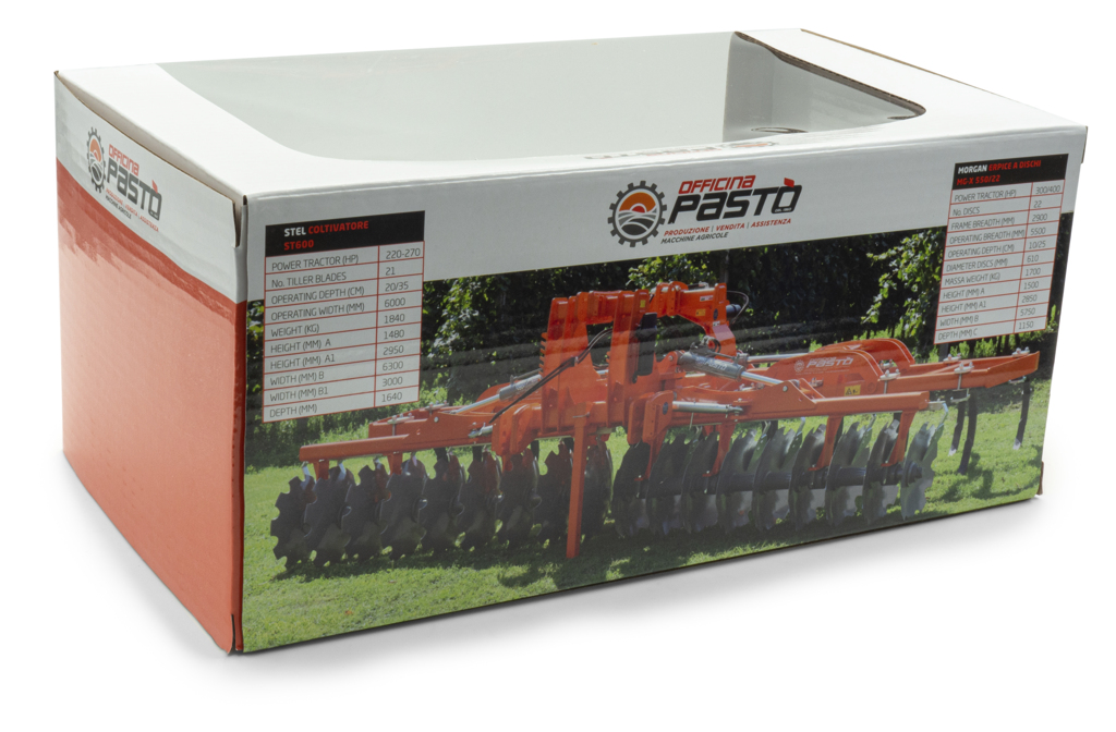 Pasto Morgan MG-X 550/22 Scheibenegge und Stel ST600 Grubber Set Modell von Universal Hobbies 1:32