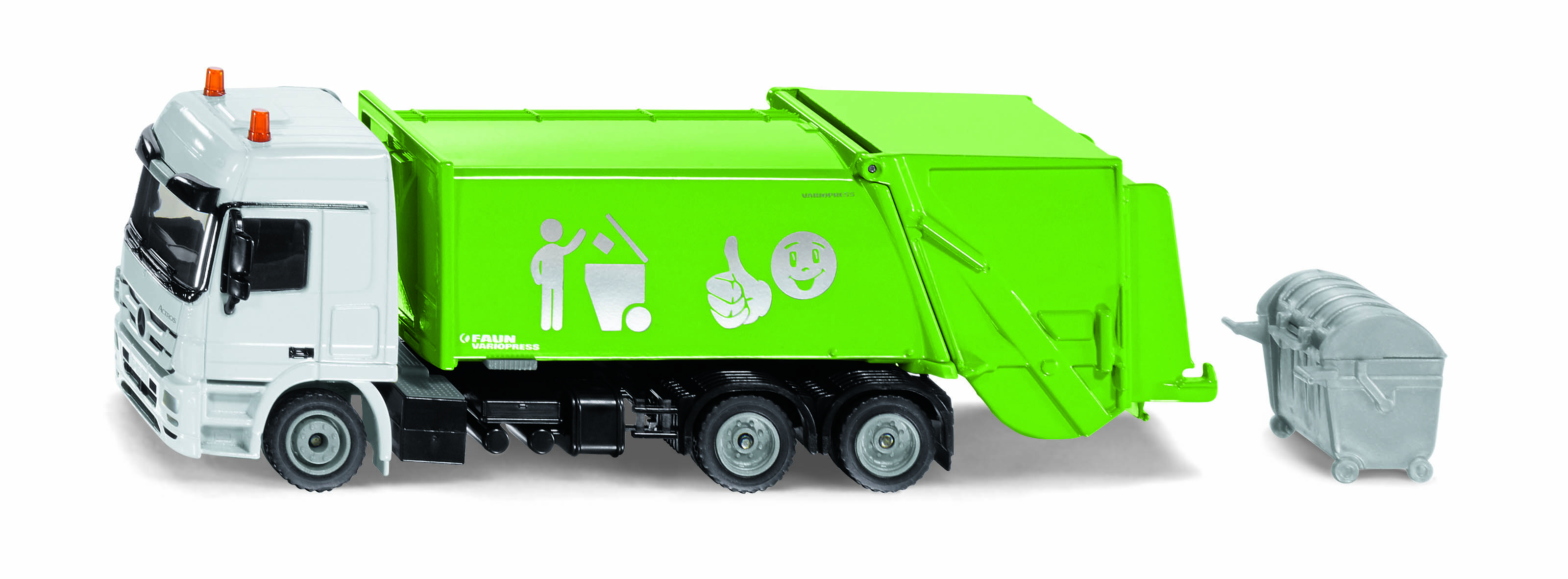 Mercedes-Benz Müllwagen mit Mülltonne Modell von Siku 1:50