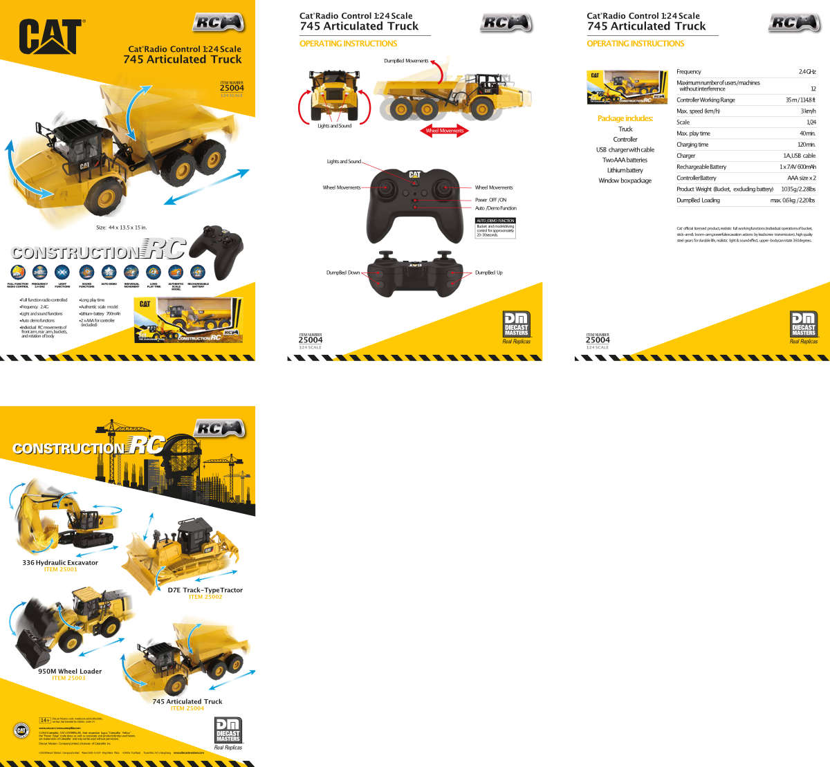 RC CAT 745 Muldenkipper ferngesteuert Modell von DieCast Masters 1:24
