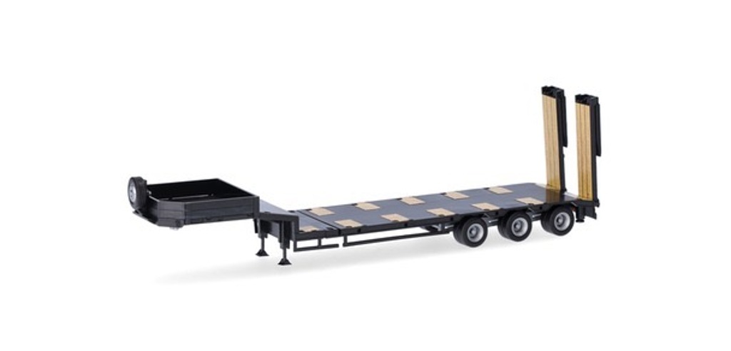 Goldhofer Semitieflader 3achs, schwarz Modell von herpa 1:87