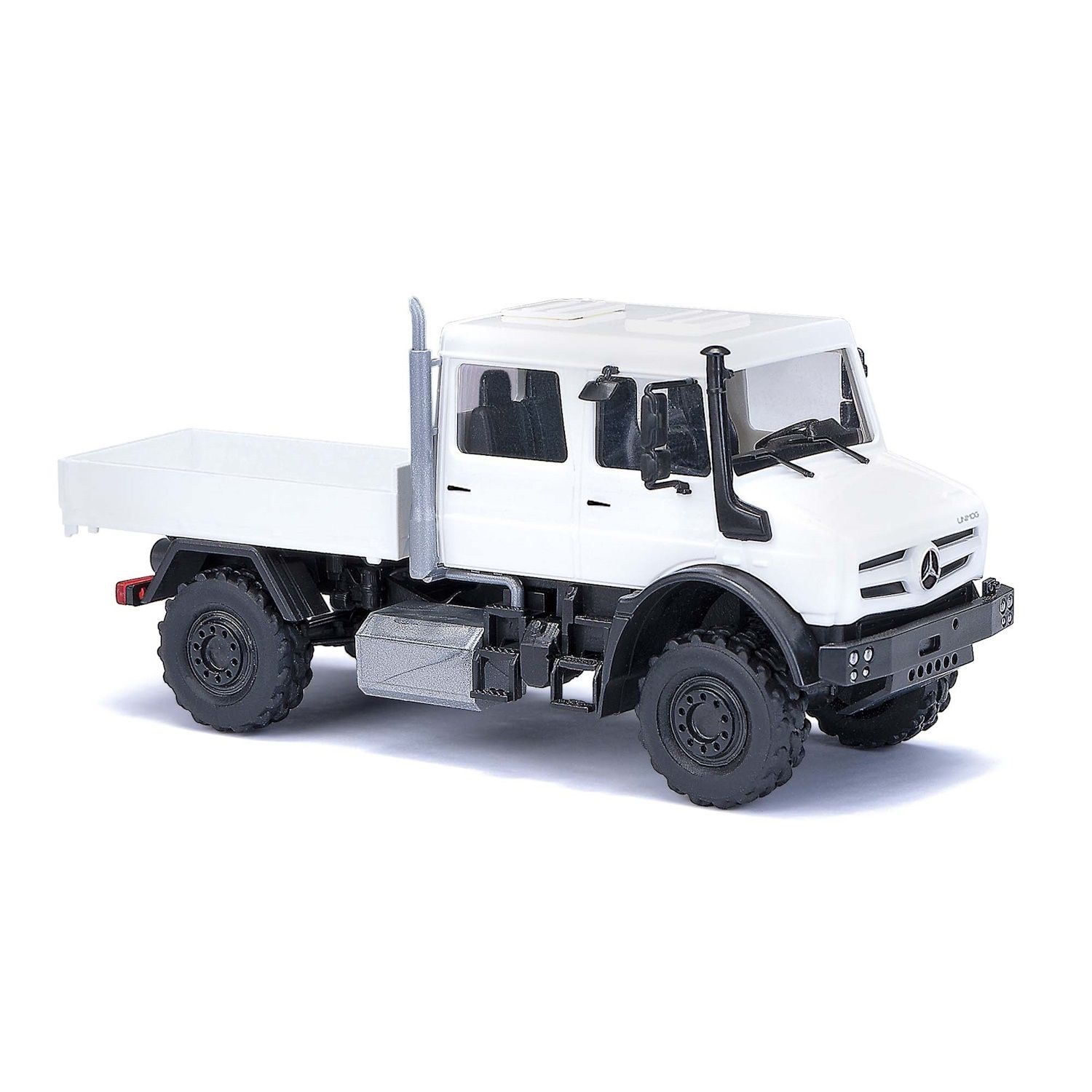 Mercedes-Benz Unimog U 5023 Doppelkabine weiß Modell von Busch 1:87