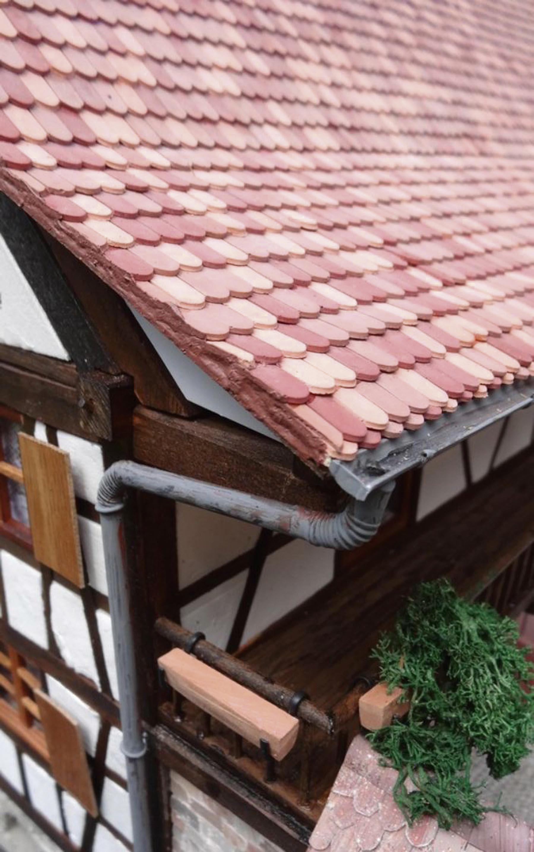 Dachziegel Biberschwanz mittelrot 1000 Stück Modell von Juweela 1:32