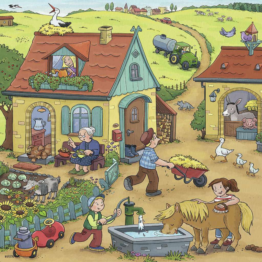 Viel los auf dem Bauernhof Puzzle
